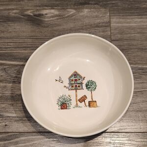 EUC Thomson Pottery China Bird Houses 9" Serving Bowl